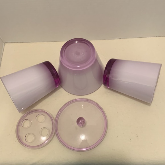 LAVENDER ACRYLIC 5 PCS BATHROOM VANITY STORAGE SET OMBRÉ ::TOOTHBRUSH HOLDER ETC - Picture 3 of 4